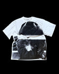 Nike graphic tee black and white with printed logo and slight printing marks.