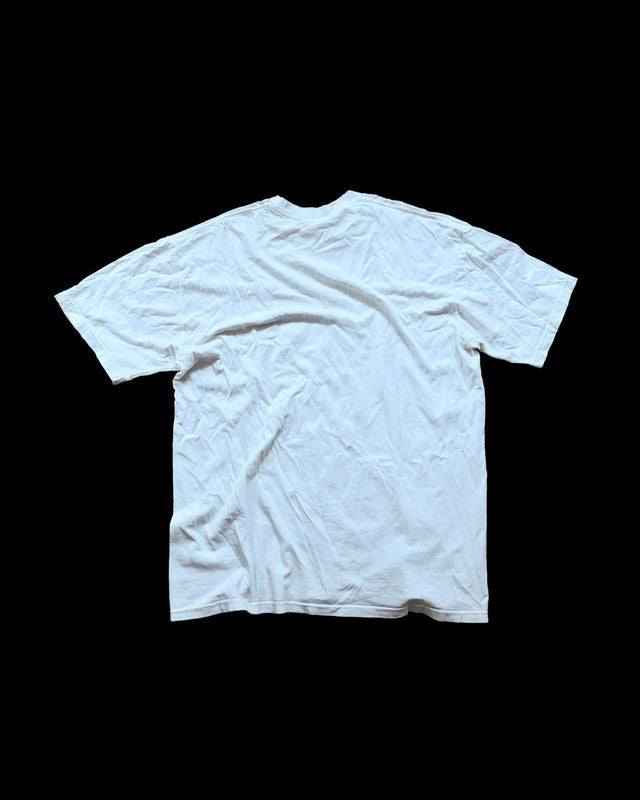 Supreme white graphic tee featuring original Richardson print, size XL, rare collectible.