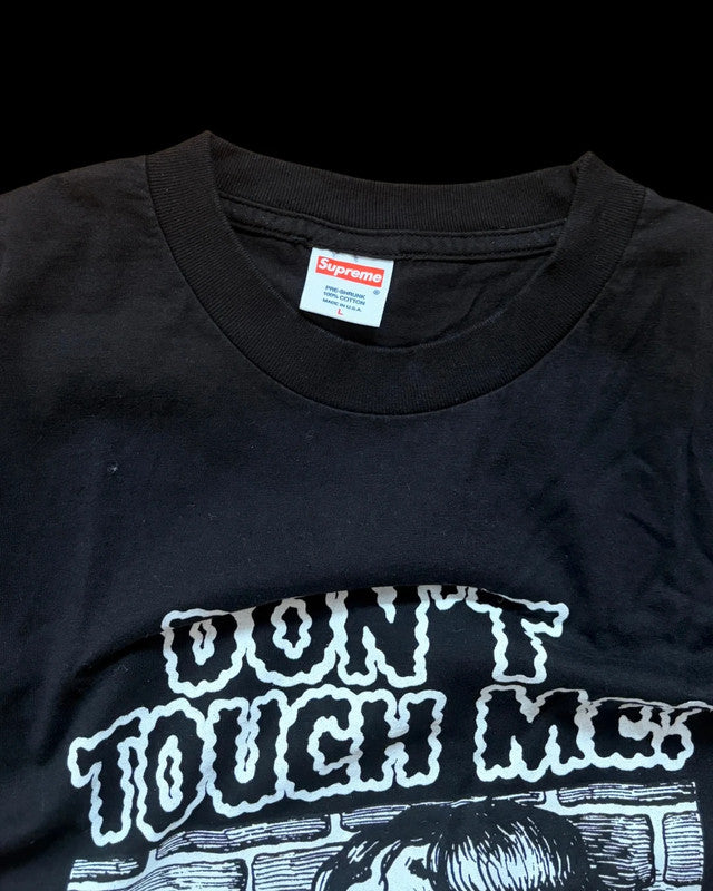 Supreme black graphic tee featuring Robert Crumb artwork, 2007 collection, size L.