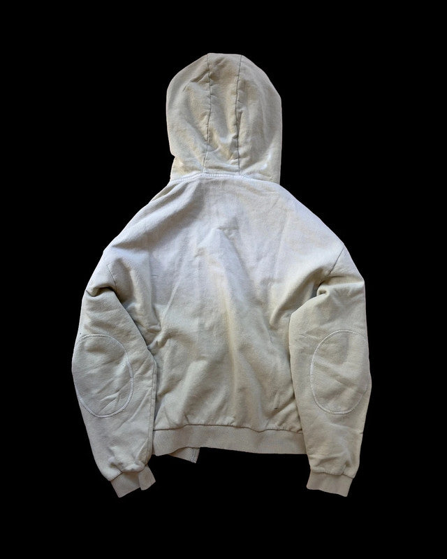 Brain Dead green padded elbow hoodie logo pattern synthetic material