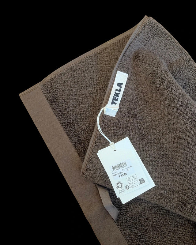TEKLA brown towel 50x90cm soft material with logo detail