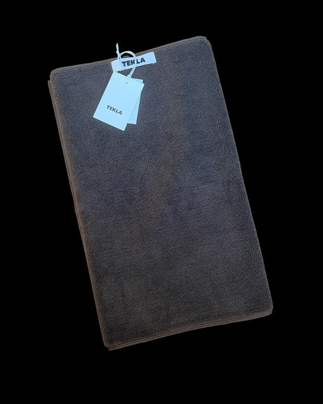 TEKLA brown towel 50x90cm soft material with logo detail