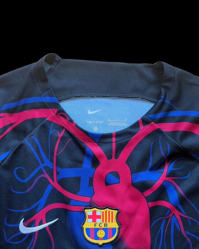 Nike black pre-match jersey for FC Barcelona, Patta collaboration logo