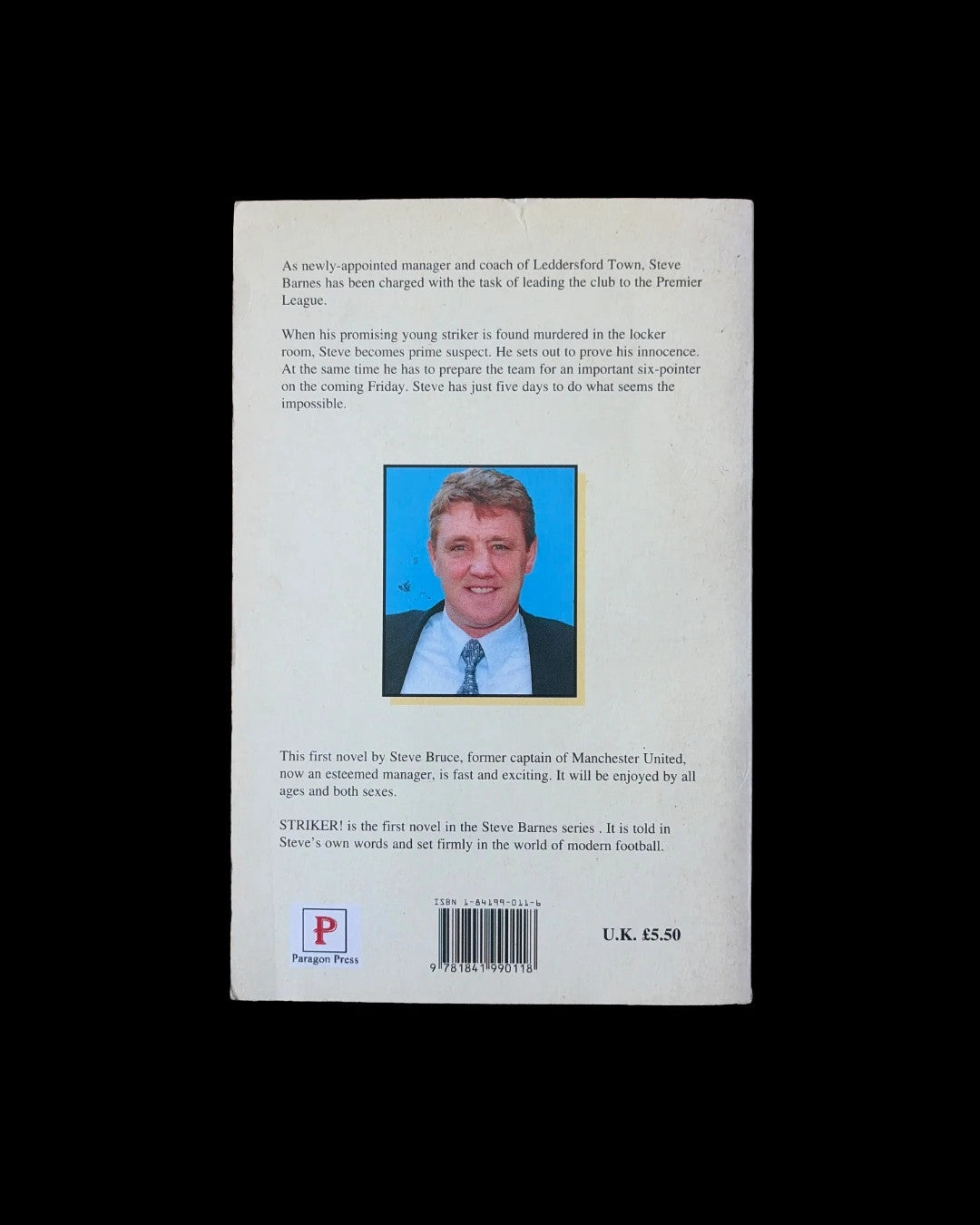 Striker! by Steve Bruce hardcover book with football-themed cover design.